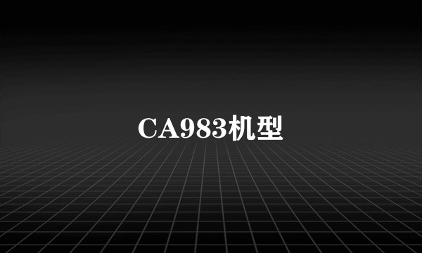 CA983机型