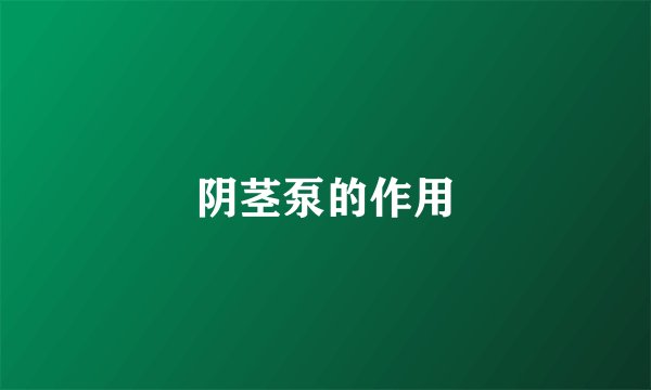 阴茎泵的作用