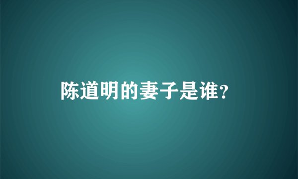陈道明的妻子是谁？