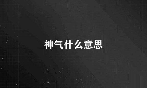 神气什么意思