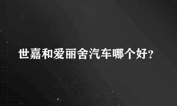 世嘉和爱丽舍汽车哪个好？