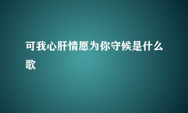 可我心肝情愿为你守候是什么歌