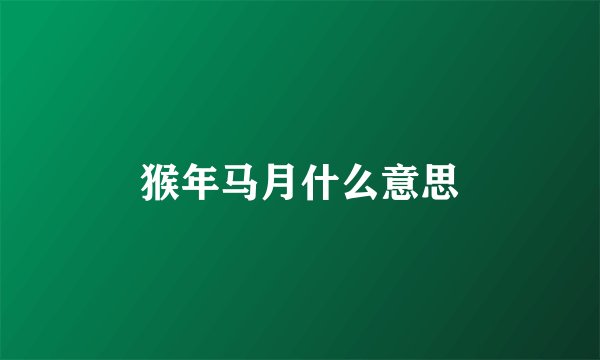 猴年马月什么意思