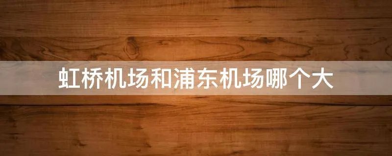 虹桥机场和浦东机场哪个大