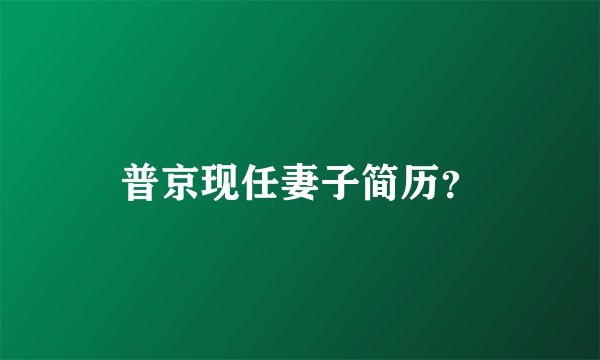 普京现任妻子简历？