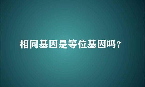 相同基因是等位基因吗？