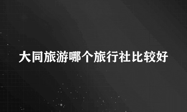 大同旅游哪个旅行社比较好
