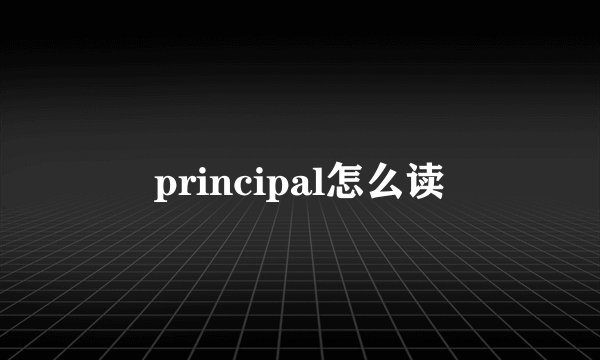principal怎么读