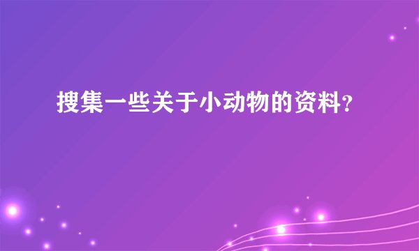 搜集一些关于小动物的资料？