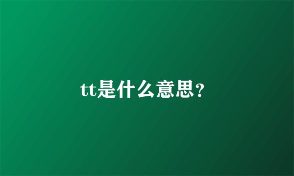 tt是什么意思？