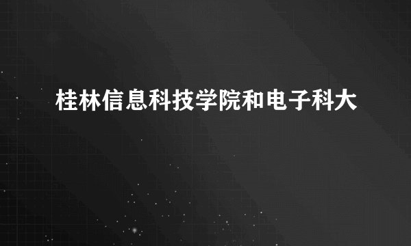桂林信息科技学院和电子科大
