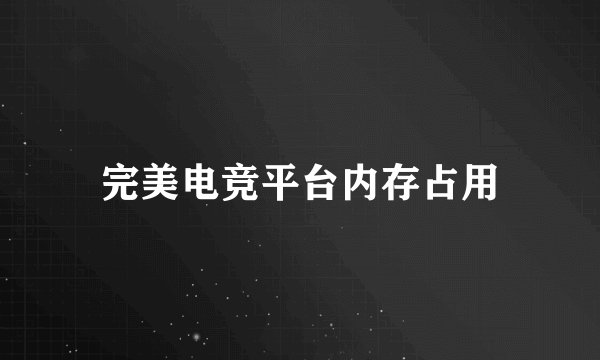 完美电竞平台内存占用