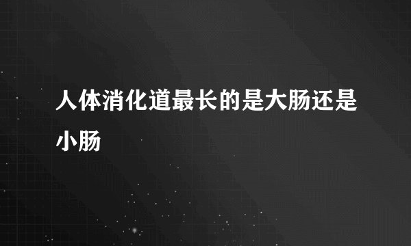 人体消化道最长的是大肠还是小肠