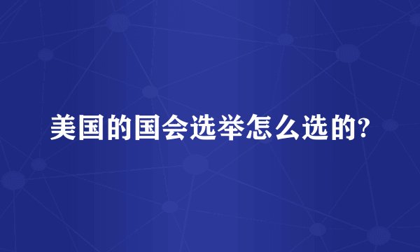 美国的国会选举怎么选的?