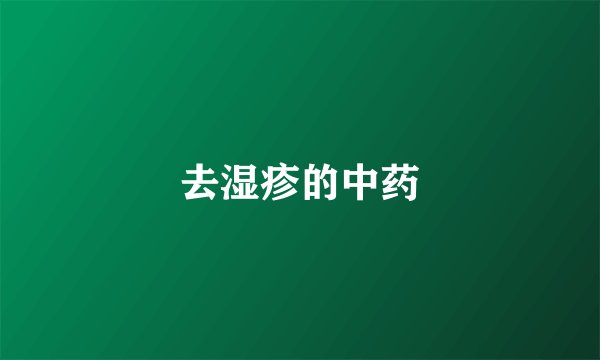 去湿疹的中药