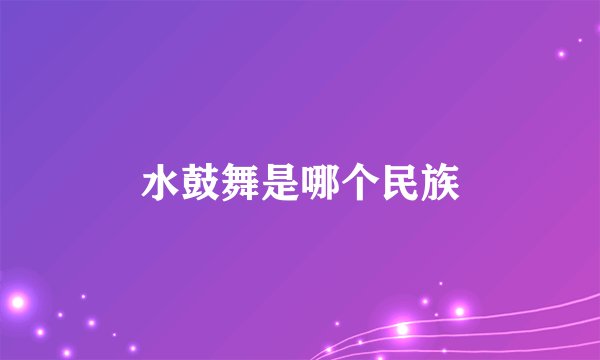 水鼓舞是哪个民族