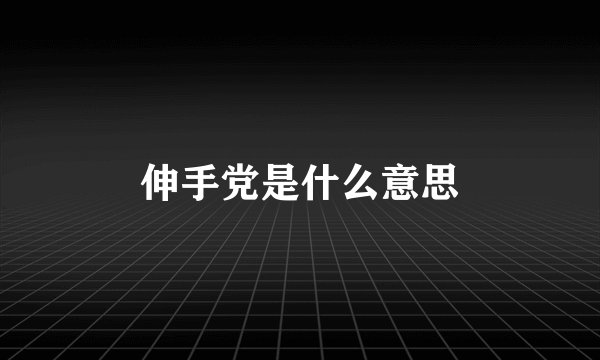 伸手党是什么意思