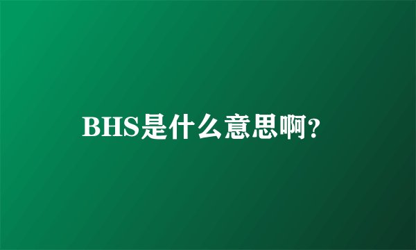 BHS是什么意思啊？