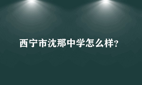 西宁市沈那中学怎么样?