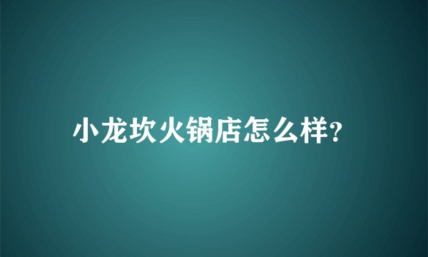 小龙坎火锅店怎么样?