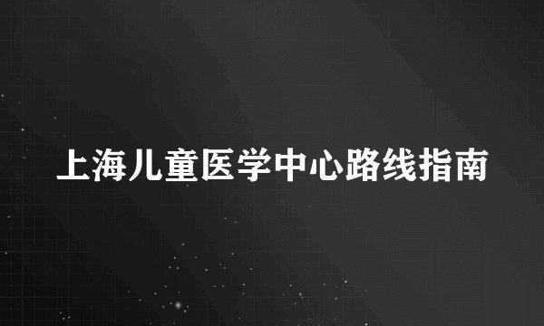 上海儿童医学中心路线指南