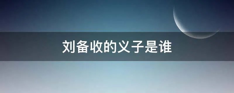 刘备收的义子是谁