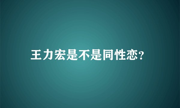 王力宏是不是同性恋？