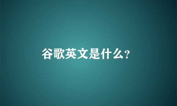 谷歌英文是什么？