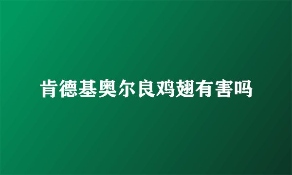 肯德基奥尔良鸡翅有害吗