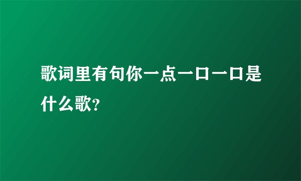 歌词里有句你一点一口一口是什么歌？