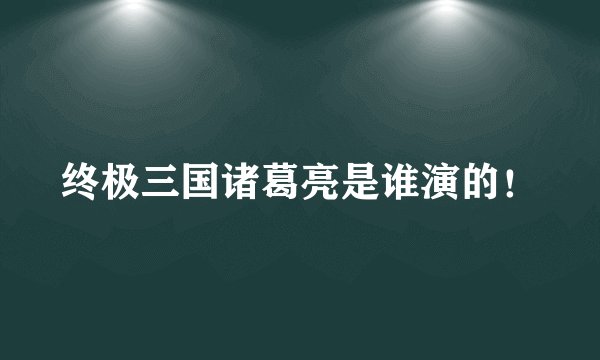 终极三国诸葛亮是谁演的！