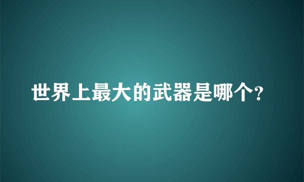 世界上最大的武器是哪个？