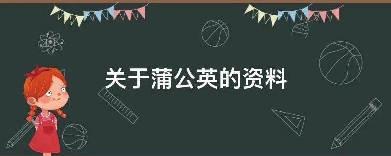 关于蒲公英的资料