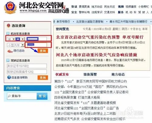 交通违章查询官方网站_机动车辆违章查询