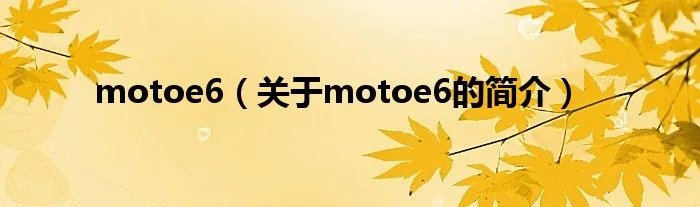 motoe6(关于motoe6的简介)