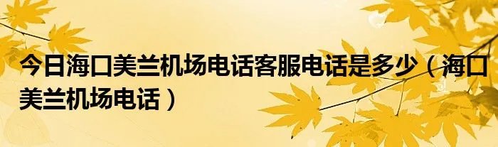今日海口美兰机场电话客服电话是多少（海口美兰机场电话）