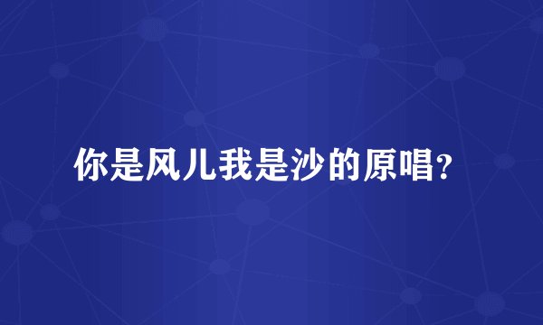你是风儿我是沙的原唱？