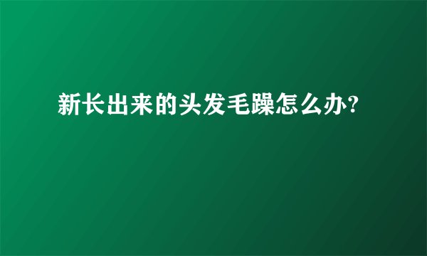 新长出来的头发毛躁怎么办?