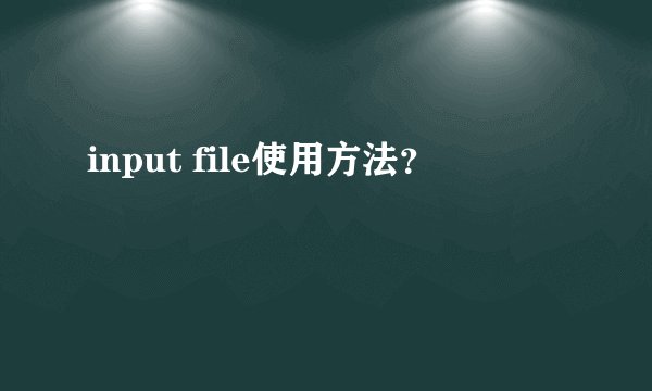 input file使用方法？