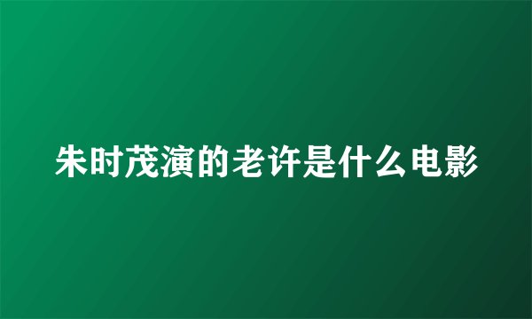 朱时茂演的老许是什么电影