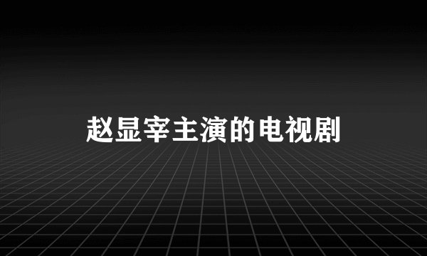 赵显宰主演的电视剧