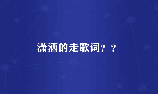 潇洒的走歌词？？