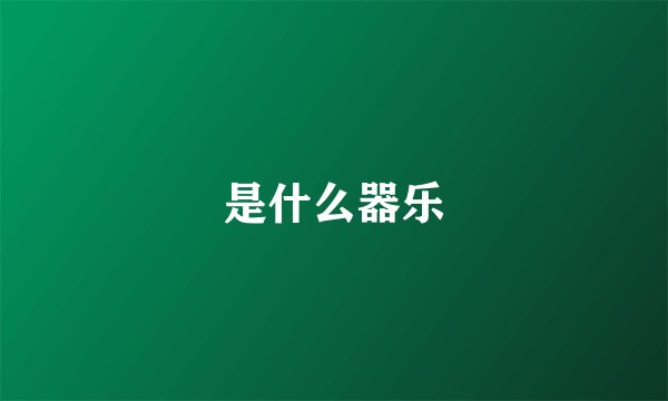 是什么器乐
