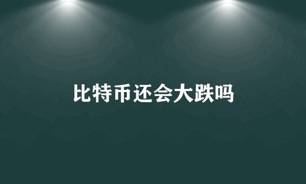 比特币还会大跌吗