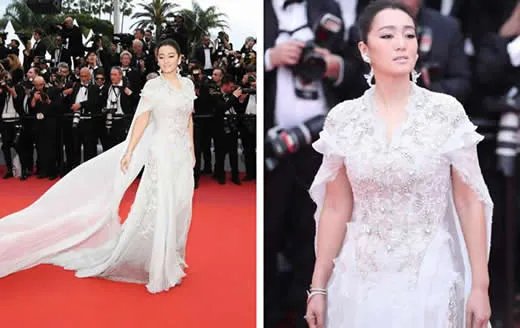 巩俐白色披风纱裙气势十足:云淡风轻又美又大气