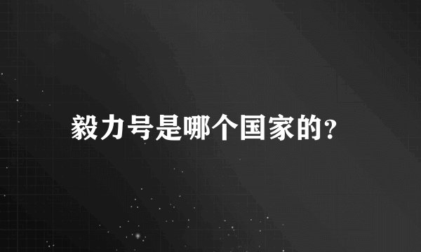 毅力号是哪个国家的？