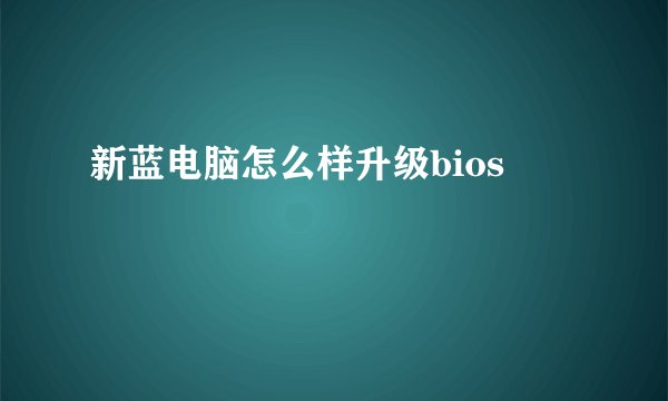 新蓝电脑怎么样升级bios