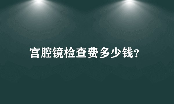 宫腔镜检查费多少钱?