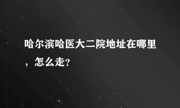 哈尔滨哈医大二院地址在哪里，怎么走？