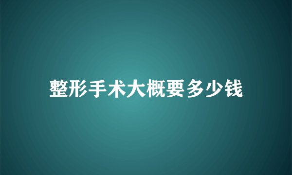 整形手术大概要多少钱